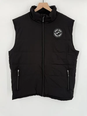 Utah Jazz NBA Authentics Vest Men’s XL Black Full Zip Puffer Jacket Pockets Logo - Image 1 of 4