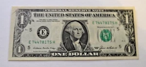1985 $1 FRN - Insufficient Inking (Obverse) Error - Picture 1 of 2