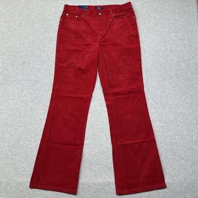 Pantalones de pana Chaps para mujer 8 rojos bootcut acampanados cinco bolsillos elásticos informales Foto 1 de 4