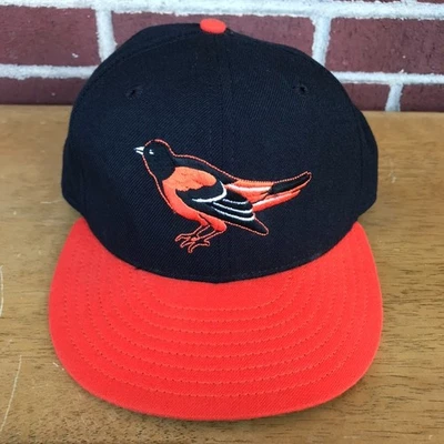 Vintage Baltimore Orioles Hat Fitted Cap Mens 6 7/8 Black Wool New Era Diamond - Image 1 of 4