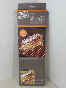 New Chicken Wing Rack With Grill Drip Tray Stainless Steel Just Grilling Smoker - Picture 1 of 6