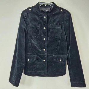 Vintage Y2K Mossimo Militär Samt Jacke Damen Large schwarz Steampunk Emo Alt - Bild 1 von 13