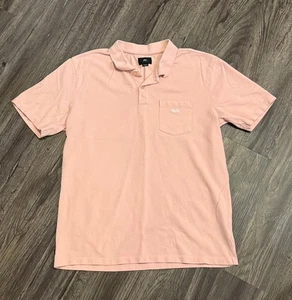 Camisa Polo OBEY Para Hombre Rosa Salmón Manga Corta Bolsillo Logo Talla M 100% Algodón - Imagen 1 de 8