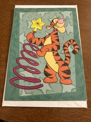 Tarjeta de felicitación de Navidad Tigger Cleo X Disney (1998) de colección - nueva  Foto 1 de 3