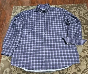 Kenneth Cole Reaction camicia abito slim fit viola fantasia bottoni 17,5 34-35 - Foto 1 di 6