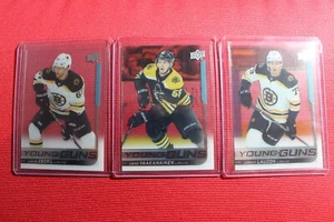 2018-19 YG Young Guns Clear Cut Acetate Rookie RC Boston Bruins (3 Cards Lot) - Imagen 1 de 2