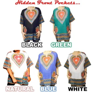 Daisy Heart Dashiki Damenshirt AmericanDashiki 100 % Baumwolle - Bild 1 von 35