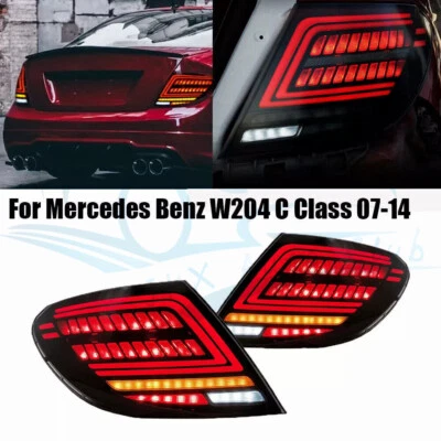 For Mercedes Benz W204 C200 C250 C300 2007-2014 t Smoked LED Tail Lights Lamps - Image 1 of 4
