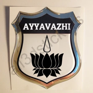 Ayyavazhi Sticker Emblem 3D Resin Domed Gel Flag Car Vinyl Decal Symbol - Picture 1 of 1