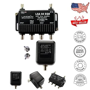 Reliable 4-Port Cable TV Amplifier with Integrated Equalizer & Signal Protection - Picture 1 of 9