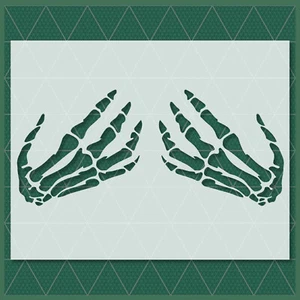 Skeletons Skull Hands Stencil – Gothic, Horror, Halloween, Spooky, Tattoo Art - Picture 1 of 5