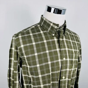 Beretta Italy Medium US Large EU Button Down Shirt Green Herringbone Plaid - Picture 1 of 5