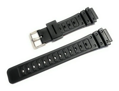 Correa de reloj Hadley Roma impermeable de goma negra de 18 mm MS3130 se adapta a G Shock Foto 1 de 3