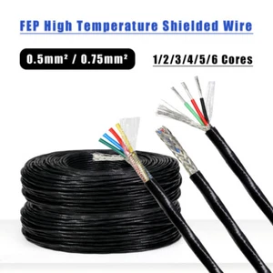 0.5mm² 0.75mm² FEP High Temperature Shielded Wire Cable Tinned Copper Wire - Picture 1 of 9
