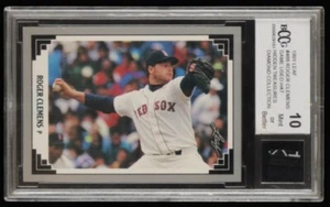 Roger Clemens 1991 Leaf #488 with Game-Used Hat Piece (BCCG 10) - Picture 1 of 2