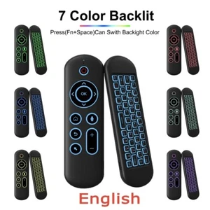 M5 Air Fly Mouse 7-Color Backlit Wireless Keyboard Voice Remote For Android Box - Picture 1 of 8