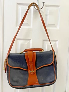 Dooney & Bourke Vintage Briefcase, Navy/Tan, EUC - Picture 1 of 13