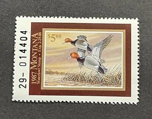 WTDstamps - 1987 MONTANA - State Duck Stamp - Lot1 - Mint OG NH  - Picture 1 of 2