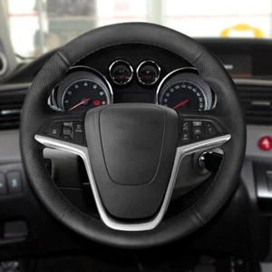 Leder Schwarz Lenkradbezug Für Opel Astra J Meriva B Zafira C Vauxhall 2009-2017 - Bild 1 von 9