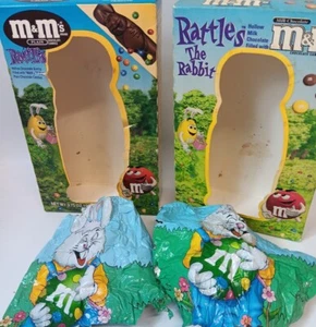 Lot of 2 Vintage M&M Easter 'Rattles the Rabbit' Boxes with foil.  No candy. - Picture 1 of 3