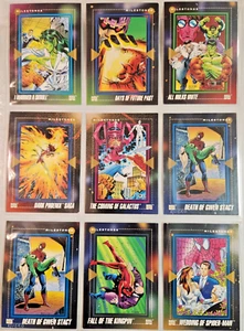 Marvel Trading Cards 1992 "MILESTONES" 9 Karten *Liste siehe Beschreibung* - Bild 1 von 3