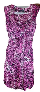 WAYNE COOPER HOT PINK LEOPARD PRINT DRESS SIZE 8. WOMENS DESIGNER - Picture 1 of 2