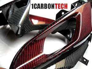 06 07 2006-2007 SUZUKI GSXR GSX R 600 750 RED HYBRID CARBON FIBER INTAKE COVERS - Picture 1 of 6