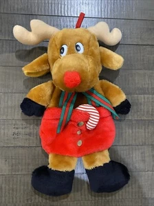 Vtg Nice Rennoc Santa’s Best Rudolph Reindeer Plush Christmas Stocking 15” - Picture 1 of 8