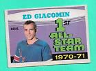 (1) ED GIACOMIN 1971-72 O-PEE-CHEE # 250 RANGERS GOALIE CREASED CARD (W8896)