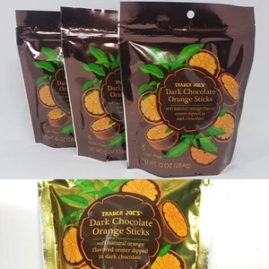 3 Packs Trader Joe's Dark Chocolate Orange Sticks 10 oz Each Pack = 30 oz - Picture 1 of 1