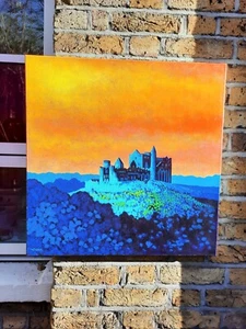 JOHN NOLAN, "The Rock of Cashel", Stunning colours! Castle Fantastical Acrylic - Picture 1 of 10