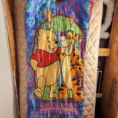 Disney WINNIE THE POOH Childrens Sleeping Bag, Vintage Pooh Tigger, Best Friends - Image 1 of 4