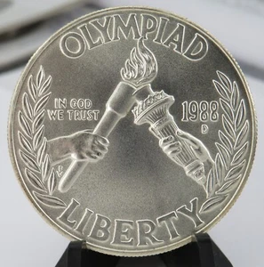 1988 D $1 Seoul Olympiad Uncirculated Silver Dollar In Capsule - Item# 5571 - Picture 1 of 4