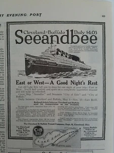C&B Seeandbee 1919 crucero barco vintage anuncio original - Imagen 1 de 1