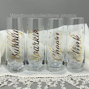 Set 4 flauti champagne senza stelo "BOLLICINE-SPARKLE-CHEERS-CLINK" Christian Siriano - Foto 1 di 4
