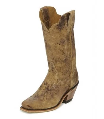 Botas Justin para mujer Bent Rail Wildwood tostadas desgastadas 8,5B punta cuadrada $228 Foto 1 de 4