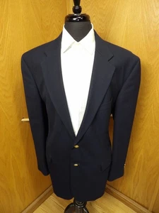 Mens Blazer Sport coat Jacket Stafford 46L Navy Blue Wool Poly blend NWOT Q#28 - Picture 1 of 5