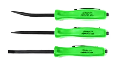 *NEW* Snap-On POCKET PRY BAR SET PBMM ~ 3 PCS *GREEN HANDLES* 5" MAGNET ENDS - image 1 of 4