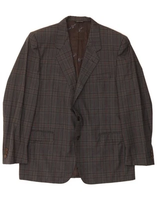 PIERRE CARDIN Mens 2 Button Blazer Jacket IT 52 XL Grey Check Wool LO02 - Image 1 of 3