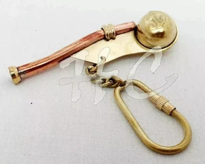Bosun Whistle Key Chain Brass Key Ring Lot Of 100 Pcs Key Chain - Picture 1 of 3