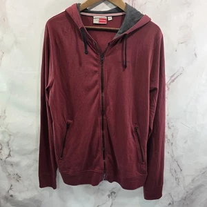 Craghoppers Hoodie Mens Medium Red Gray Lightweight Zip Jacket Cotton Nosilife - Picture 1 of 11