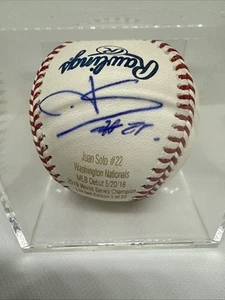 Juan Soto New York Mets Auto Signed MLB Baseball MLB debut 5/20/18 JSA #1/22 - Picture 1 of 9