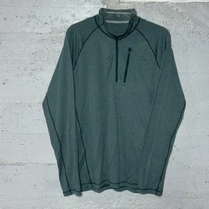 L.L Bean Men's Adventure Grid Slightly Fit 1/4 Zip Sweatshirt Men's Size L Green - Picture 1 of 8
