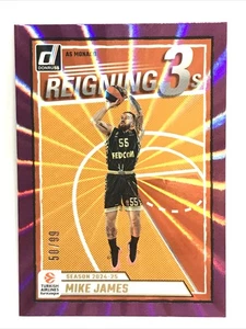 2024-25 DONRUSS BASKETBALL  EUROLEAGUE REIGNING 3’s Mike James #5 PURPLE #50/99 - Picture 1 of 2