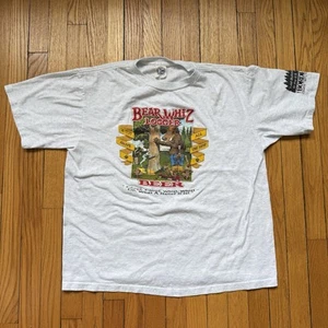 Vintage Bear Whiz Logger Beer Single Stitch Canada XL Light Blue Grey Nice! - Picture 1 of 10