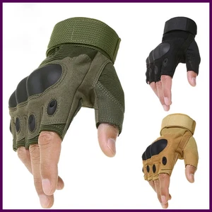 Tactical Hard Knuckle Halbfinger Handschuhe Herren Kampf Jagd Schießen Paintball - Bild 1 von 29