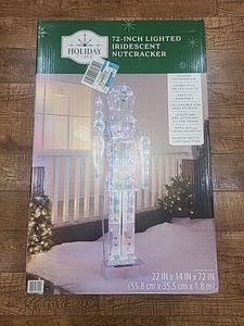 SOLDATINO GIOCATTOLO SCHIACCIANOCI PRISMATICO ILLUMINAZIONE LED IRIDESCENTE 6 PIEDI - 72" NATALE - Foto 1 di 6