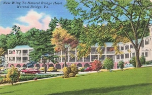 New Wing to Natural Bridge Hotel Virginia Vintage PC Posted 1953 - Picture 1 of 2