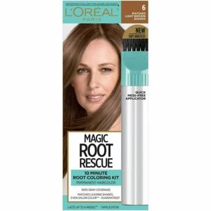 LOreal Paris Magic Root Rescue Permanent Hair Color 6 Light Brown 1 ct Pack of 2 - Picture 1 of 6