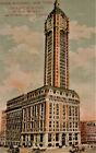 Vintage Postcard, NYC, 1907, Singer Building, Tallest In World, John Smith Stamp